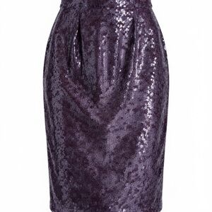 ANTONIO MELANI Shimmering Brown Sequin  Pencil Skirt
